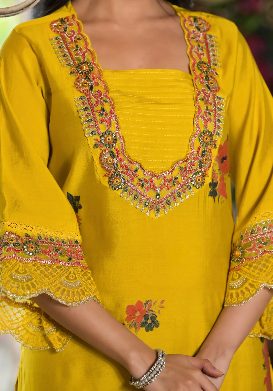 Mustard Yellow Plain Straight Kurta Set with Dupatta